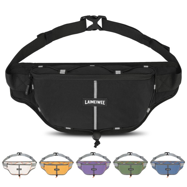 LAIMEIWEE Fanny Pack for Women & Men, Water-Resistant Crossbody Belt Bag with Adjustable Strap, Small Waist Pack for Travel, Running, Hiking & Workout